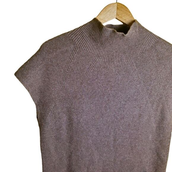 Joie Wool & Cashmere Ribbed Brown Tunic Sweater Size Medium - Picture 4 of 9